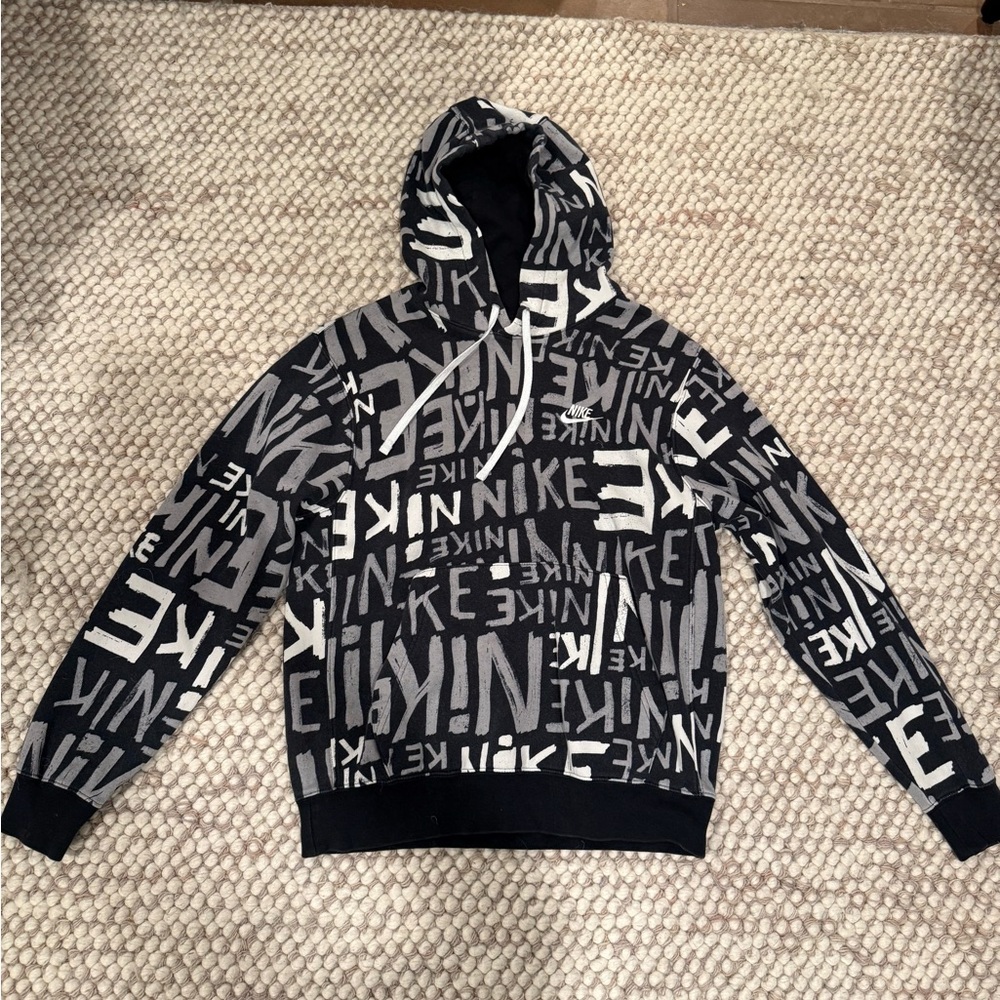 Nike Black and White Graphic Hoodie